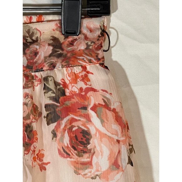 wrapper skirt floral layered sheer elastic waist polyester ruffle x small READ - Picture 3 of 10